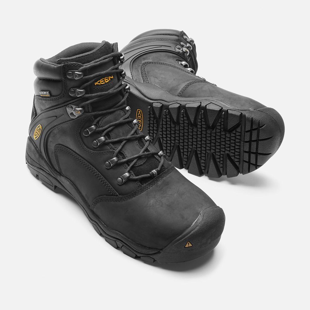 Keen Trekking Bot Erkek Siyah - Louisville 6\" (Steel Toe) - Türkiye DRQX50746